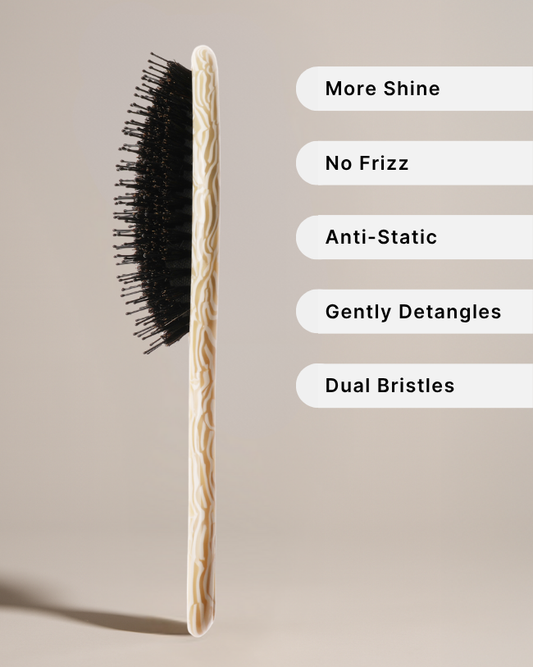 dual bristle hair brush. began boar bristles for shine.
