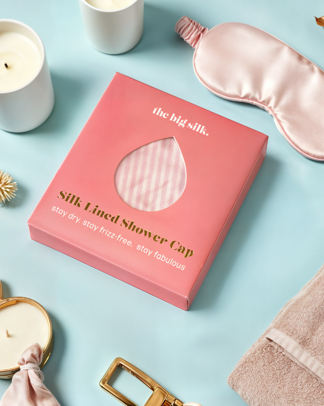 Silk Lined Shower cap packaging