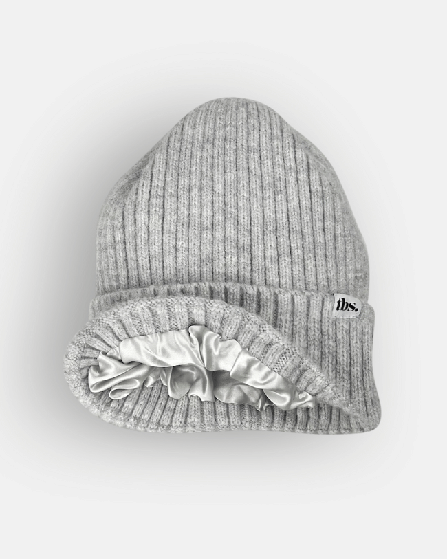 Silk Lined Beanie Hat - Protect Your Hair This Winter, Beige