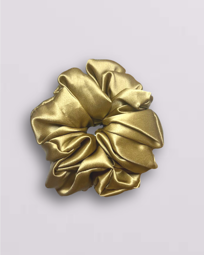 large gold silk scrunchie christmas colour